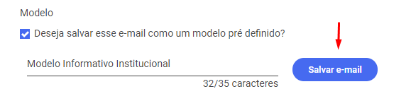 exibe o campo onde se coloca o nome do novo modelo e detaca o botão "salvar modelo" em azul